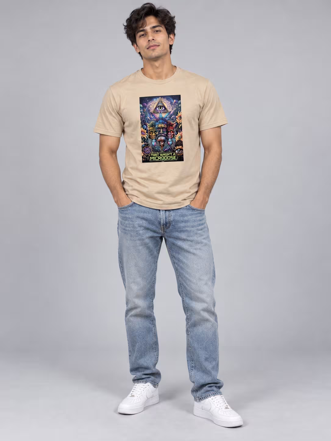 That Wasn't a Microdose T-Shirt in Soft Cream, front